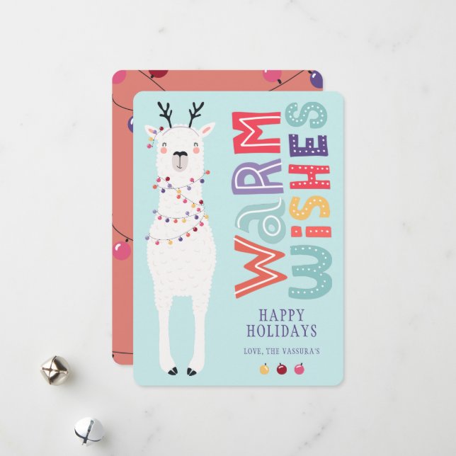 Tarjeta Festiva Navidades Personalizados modernos y corteses llama (Anverso/Reverso In Situ)