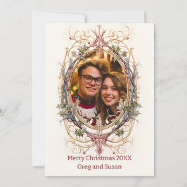 Tarjeta Festiva Navidades personalizados Óvalo decorativo