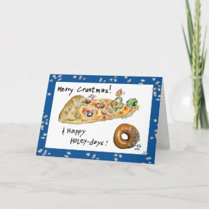 Tarjeta Festiva Navidades personalizados Pizza y Donut
