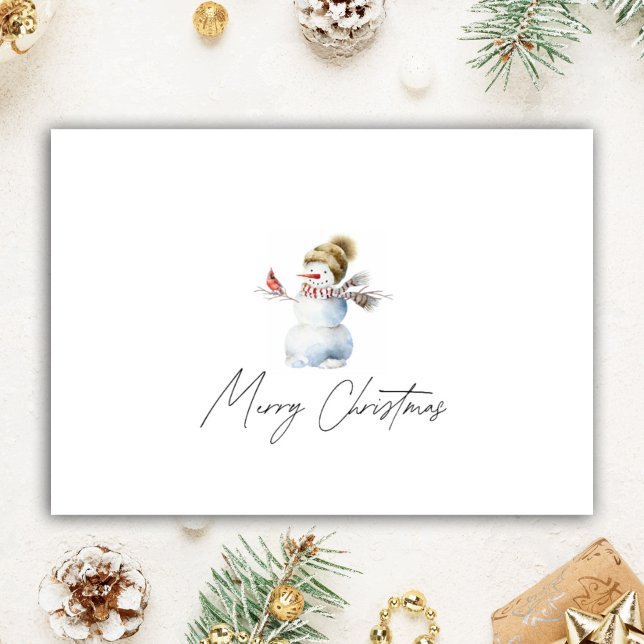 Tarjeta Festiva Navidades personalizados Realtor Watercolor Snowma (Subido por el creador)
