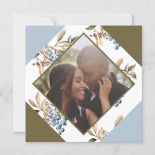 Tarjeta Festiva Navidades Personalizados Winter Berry Photo