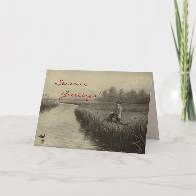 Tarjeta Festiva Navidades pesqueros de época (Anverso)