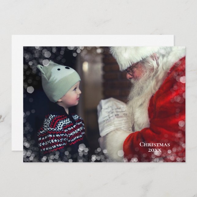 Tarjeta Festiva Navidades Photo Bokeh Overlay Card 2 (Anverso / Reverso)