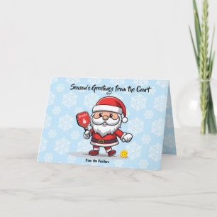 Tarjeta Festiva Navidades pickleball Santa