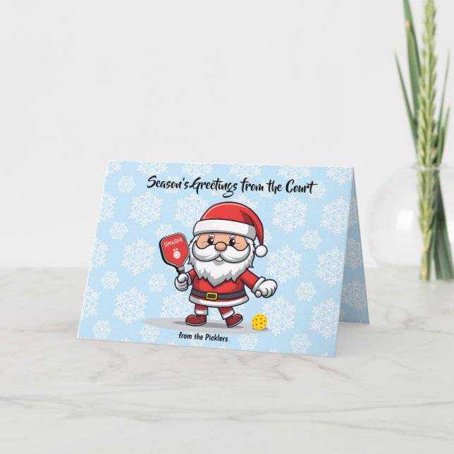 Tarjeta Festiva Navidades pickleball Santa (Anverso)