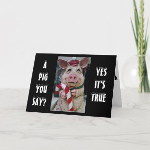 TARJETA FESTIVA NAVIDADES PIG/SU CAÑA DE ARENA PARA USTED ESTE AÑO