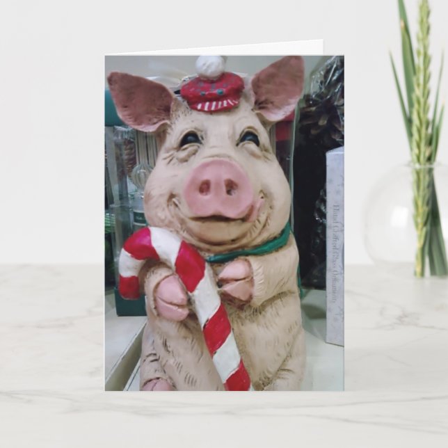 TARJETA FESTIVA NAVIDADES PIGGY WISHES (Anverso)