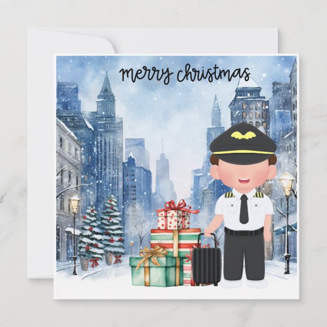 Tarjeta Festiva Navidades piloto en Nueva York (Anverso)
