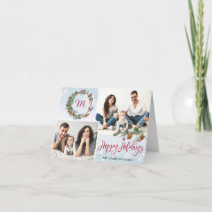Tarjeta Festiva Navidades Pine Cones 3 FOTOS Saludos doblados