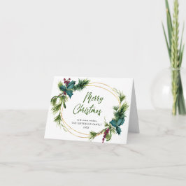 Tarjeta Festiva Navidades Pine Cones Saludo Rústico