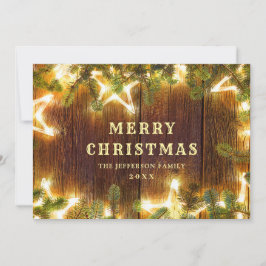 Tarjeta Festiva Navidades Pine Cones Saludo Rústico