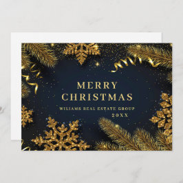 Tarjeta Festiva Navidades Pine Cones Saludo Rústico Corporativo