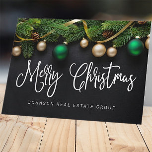 Tarjeta Festiva Navidades Pine Tree Merry Christmas Business