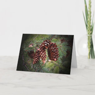 Tarjeta Festiva Navidades Pinecone Arranc Happy Holidays Card