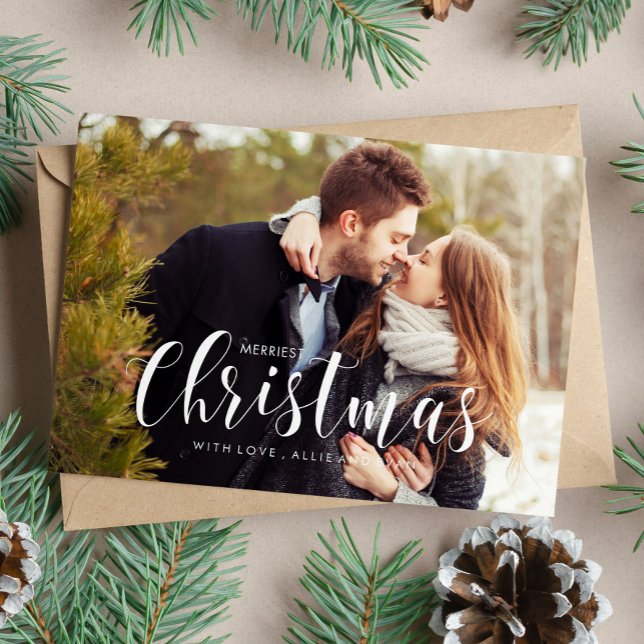 Tarjeta Festiva Navidades Pines Photo Greeting (Subido por el creador)