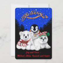 Navidades pingüino bebé oso polar cachorro