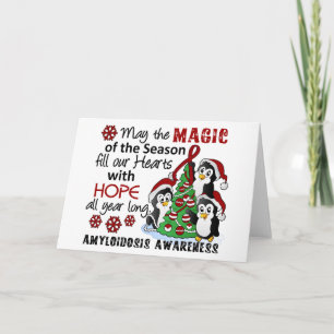 Tarjeta Festiva Navidades Pingüinos Amiloidosis
