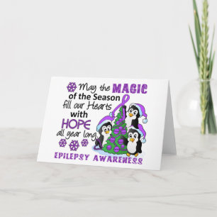 Tarjeta Festiva Navidades Pingüinos Epilepsia