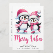 Navidades Pink Merry Vibes Ice Skyline Pingüins