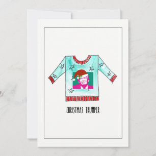 Tarjeta Festiva Navidades pintados a mano Trumper Jumper