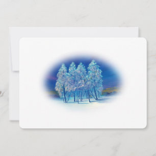 Tarjeta Festiva Navidades: Pintura nevada de árboles frutales