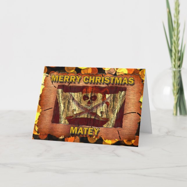 Tarjeta Festiva Navidades piratas (Anverso)
