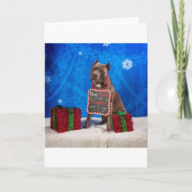 Tarjeta Festiva Navidades Pit-Bull (Anverso)