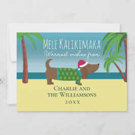 Tarjeta Festiva Navidades planos de Mele Kalikimaka Weiner