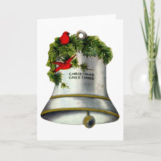 Tarjeta Festiva Navidades plateados, bell