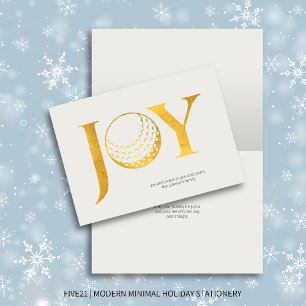 Tarjeta Festiva Navidades plegados de golf Joy & Peace