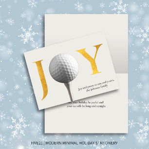 Tarjeta Festiva Navidades plegados de golf y alegría moderna