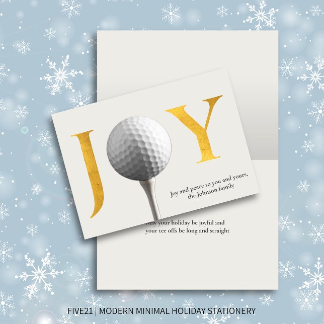 Tarjeta Festiva Navidades plegados de golf y alegría moderna (Subido por el creador)