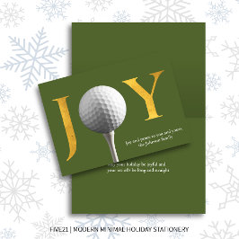 Tarjeta Festiva Navidades plegados de Olive Green Golf Joy & Peace
