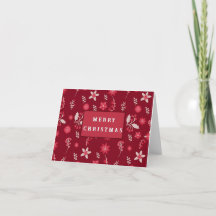 Navidades Poinsettia Flor y CherryGreetingCard