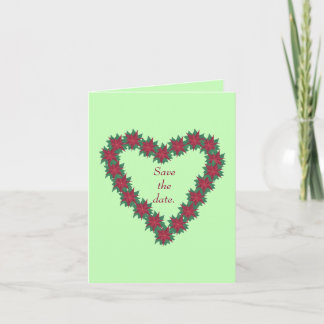 Tarjeta Festiva Navidades Poinsettia Heart Save the date Cards