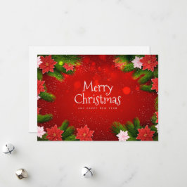 Tarjeta Festiva Navidades Poinsettias