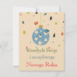 Tarjeta Festiva Navidades polacos de negocios modernos Wesołych Św