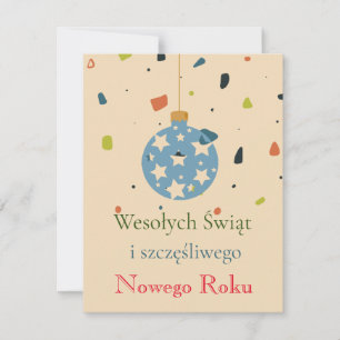 Tarjeta Festiva Navidades polacos de negocios modernos Wesołych Św