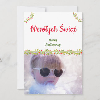 Tarjeta Festiva Navidades polacos de Wesołych Świąt kartka po pols