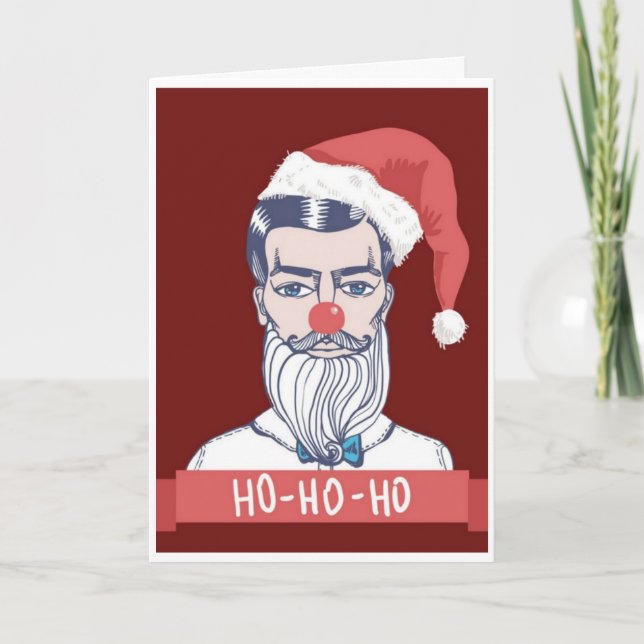 Tarjeta Festiva Navidades - Policía de Medios Sociales Santa (Anverso)