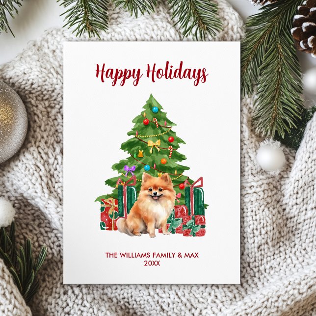 Tarjeta Festiva Navidades Pomerania Dog (Subido por el creador)