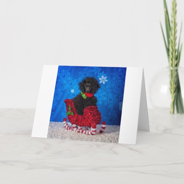 Tarjeta Festiva Navidades Poodle (Anverso)