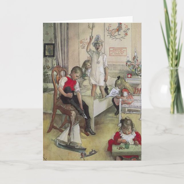 Tarjeta Festiva Navidades por la mañana (Anverso)