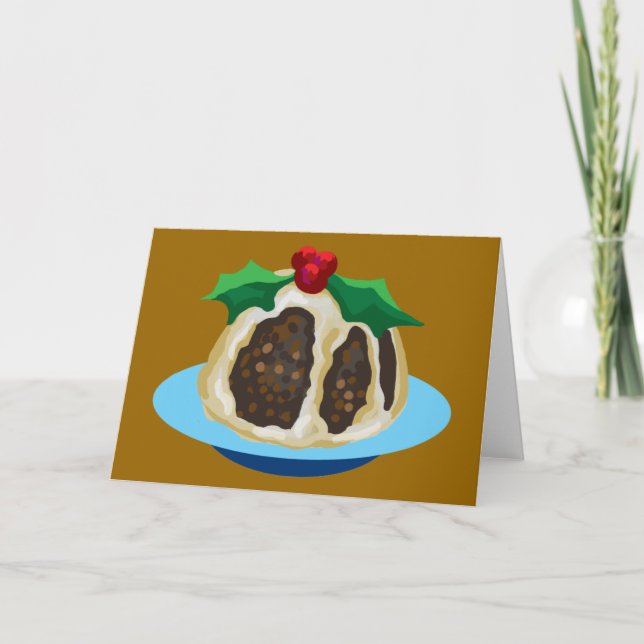 Tarjeta Festiva Navidades pudding (Anverso)