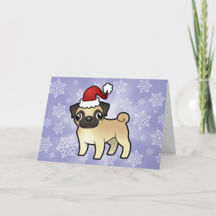 Tarjeta Festiva Navidades Pug