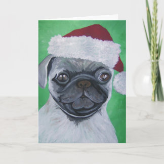 Tarjeta Festiva Navidades Pug