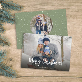 Tarjeta Festiva Navidades Punto Verde Mínimo Festividad Simple 2 F