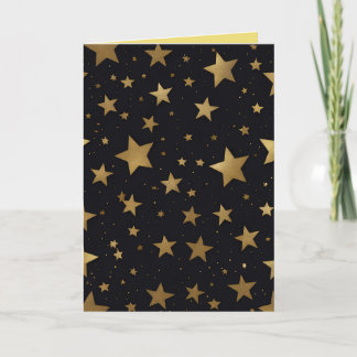 Tarjeta Festiva navidades purpurinas y estrellas