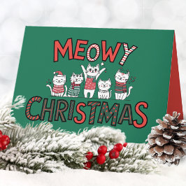 Tarjeta Festiva Navidades Purr-fect Meowy