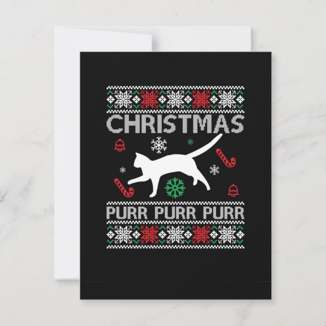 Tarjeta Festiva Navidades Purr Purr Purr (Anverso)